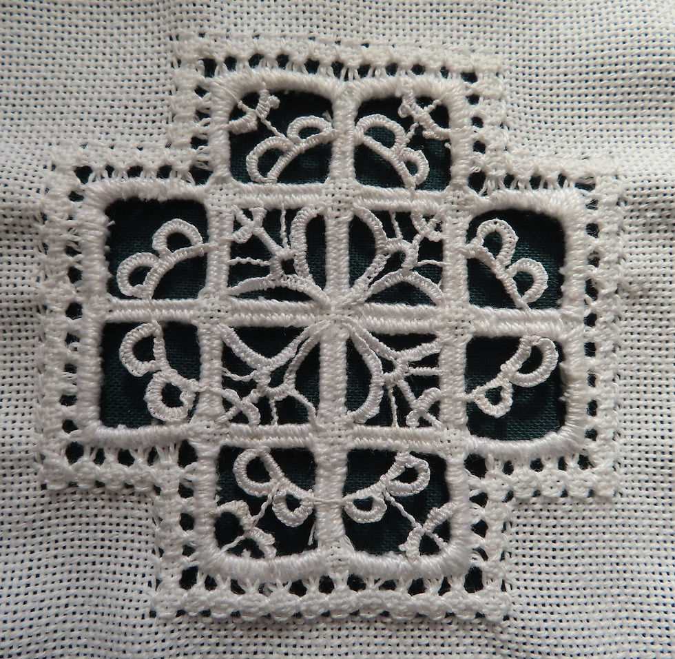 Reticello embroidery sampler