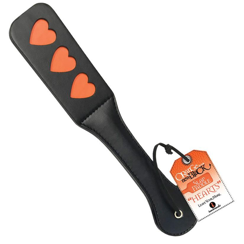 IB2527-2 The 9's Orange Is The New Black Slap Paddle Hearts
