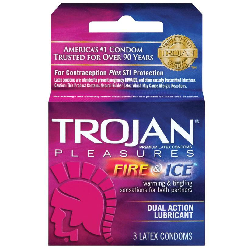 PM3510-12 Trojan Fire & Ice Dual Action Lubricated Condoms