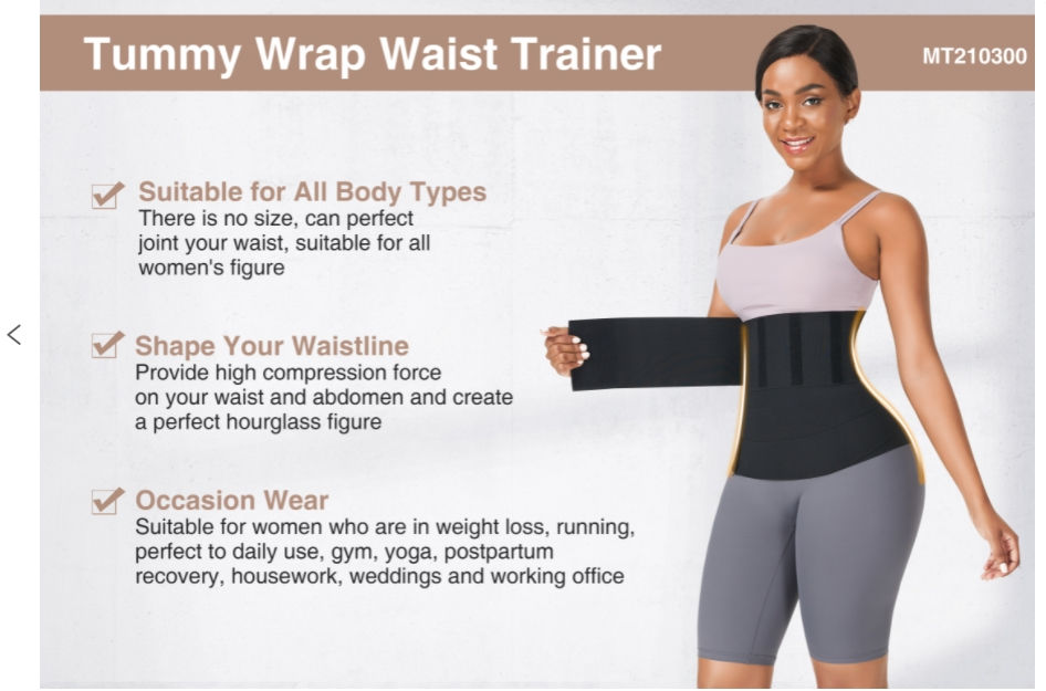 LM210300 LingerieMart Long Latex Miracle Wrap Tummy Compression Band