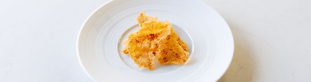 Scallop roe crisp or cracker