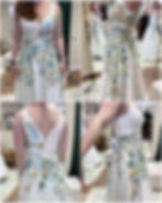 Maddie's First Wedding Dress Fitting at Agadesal: Examining directionality of lace and estimating its placement.