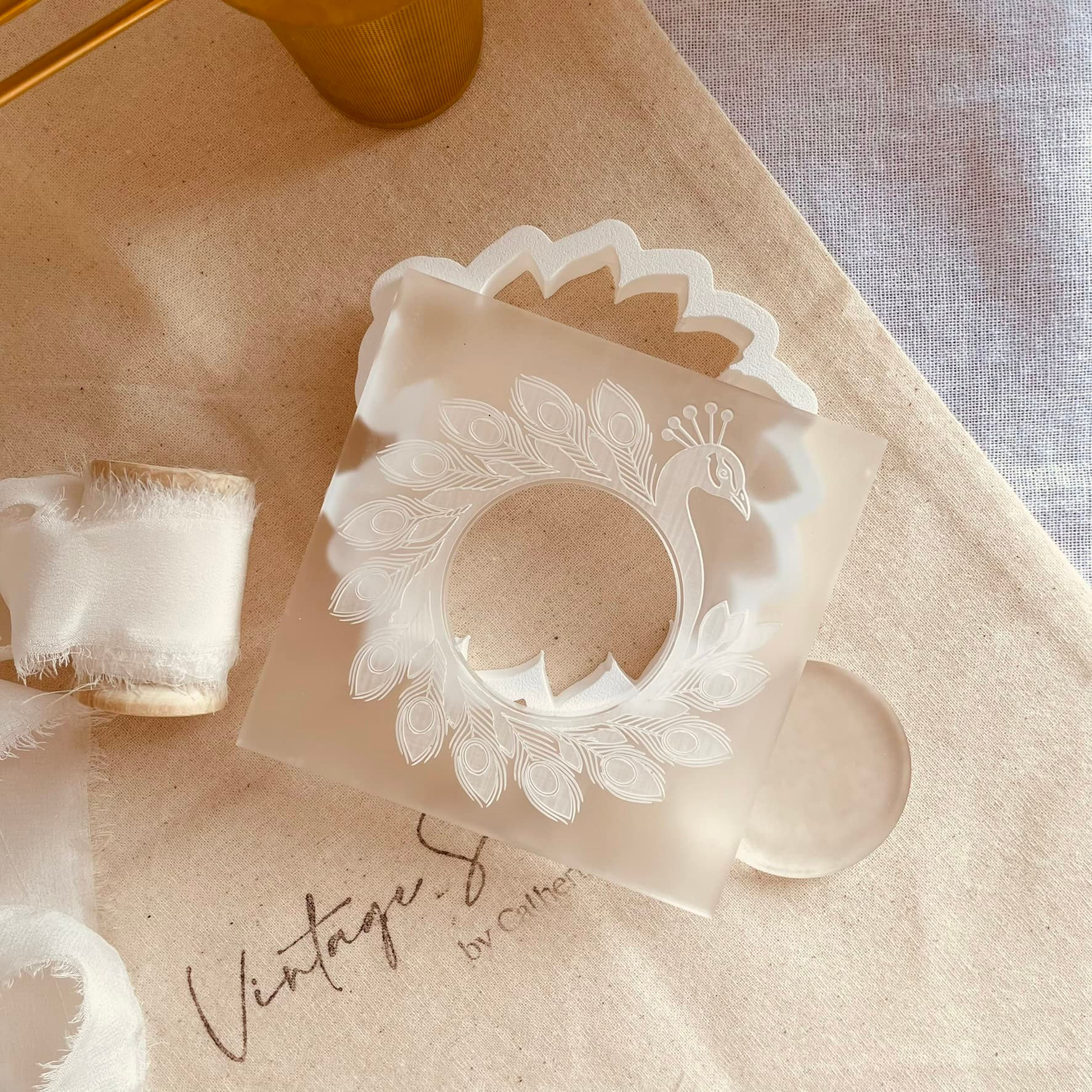 Peacock Frame Cookie Stamp & Cutter