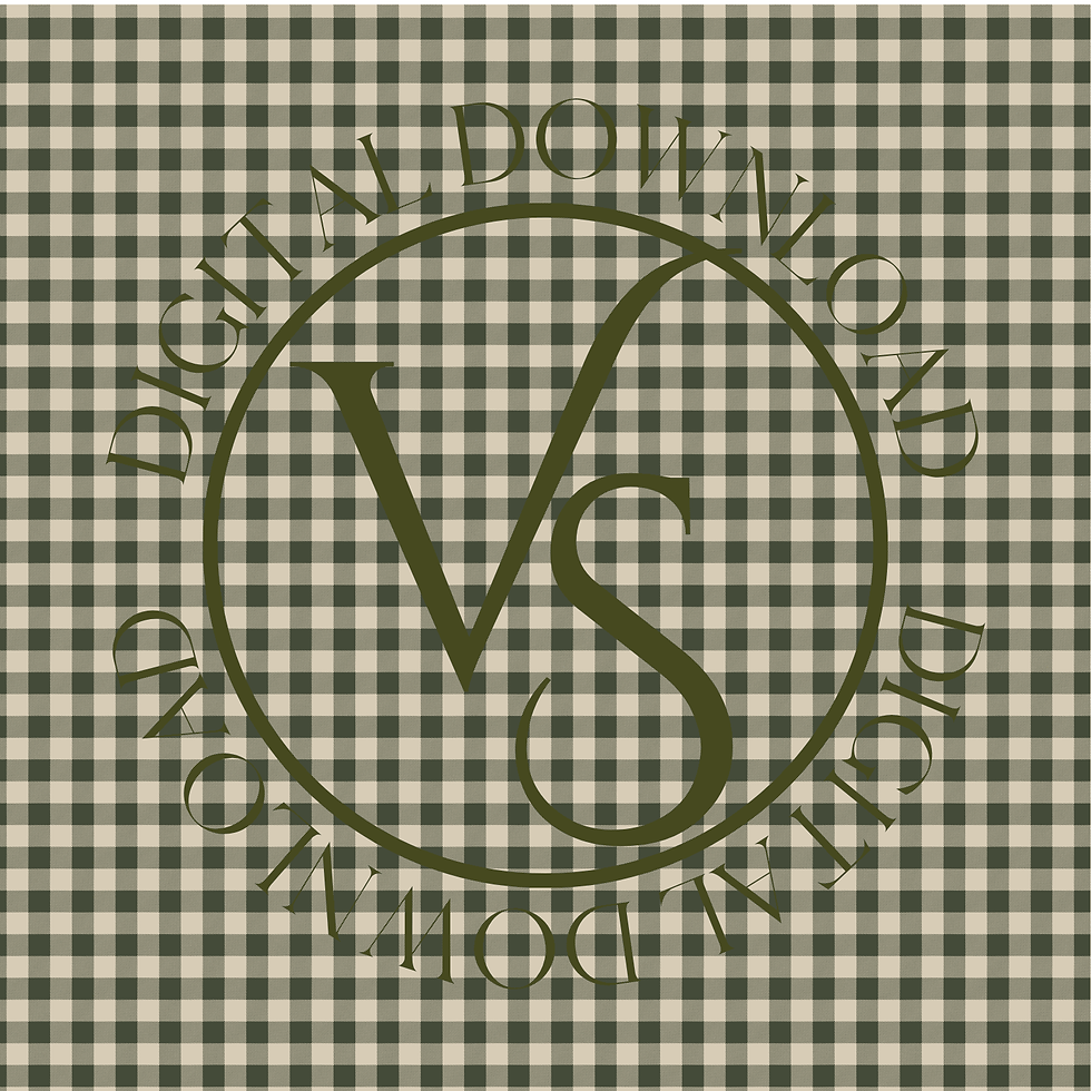 Olive Gingham Digital Edible Icing Image