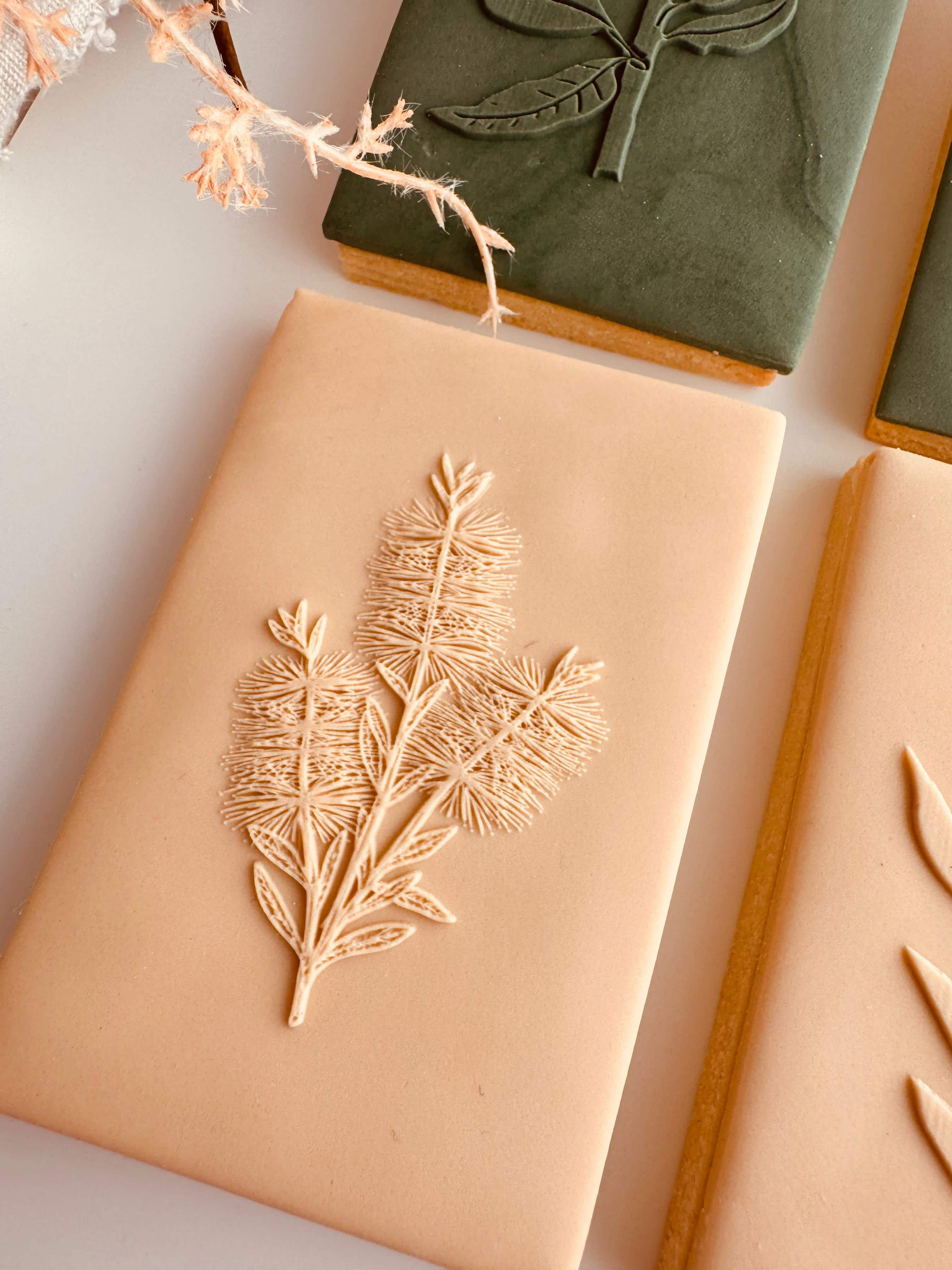 Bottle Brush Floral Element Fondant Cookie Stamp