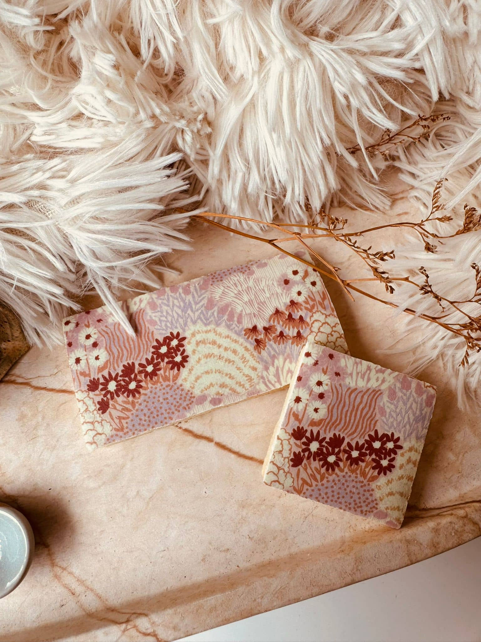 Florals in pink, peach and orange