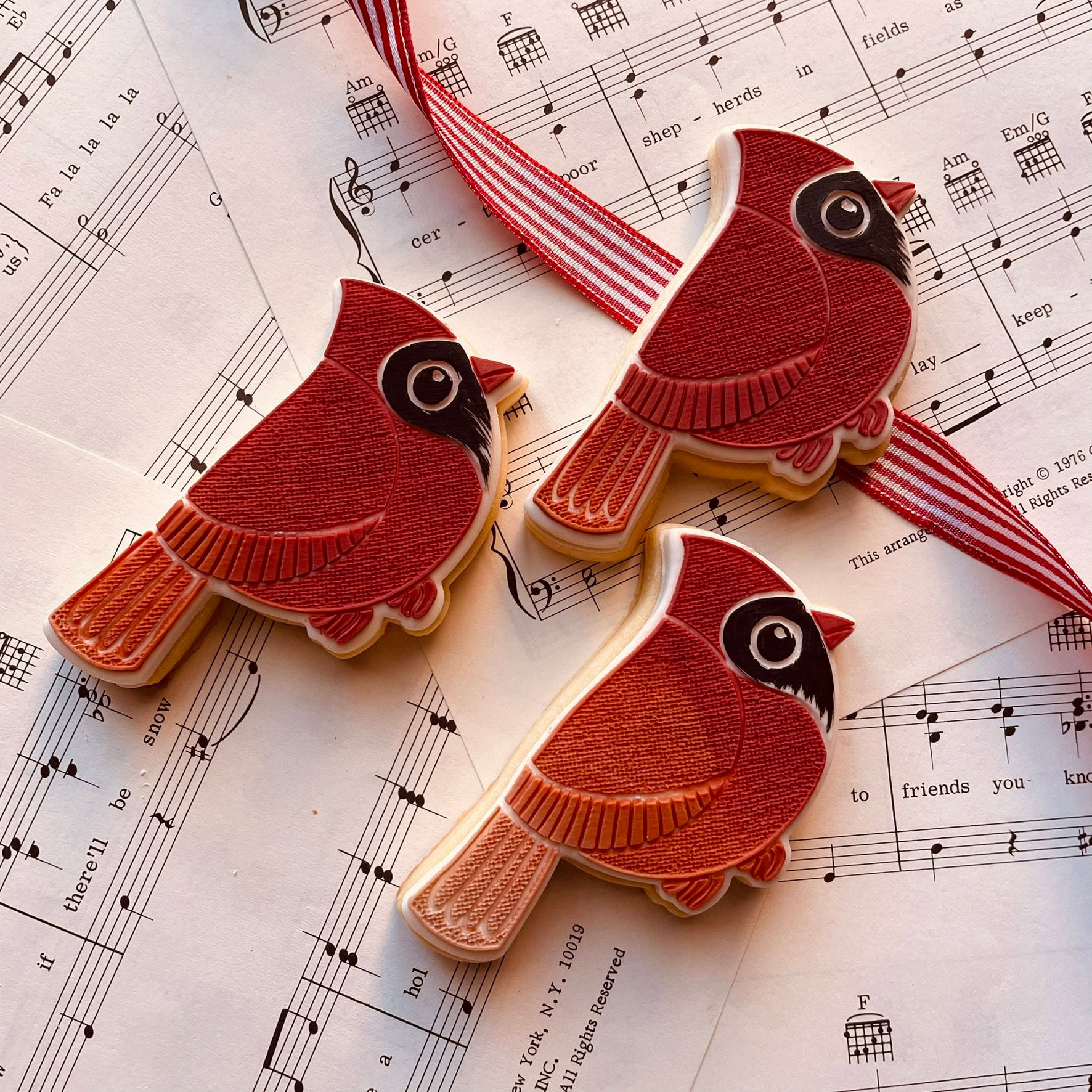 Red Cardinal Bird Fondant Cookie Stamp and Cutter