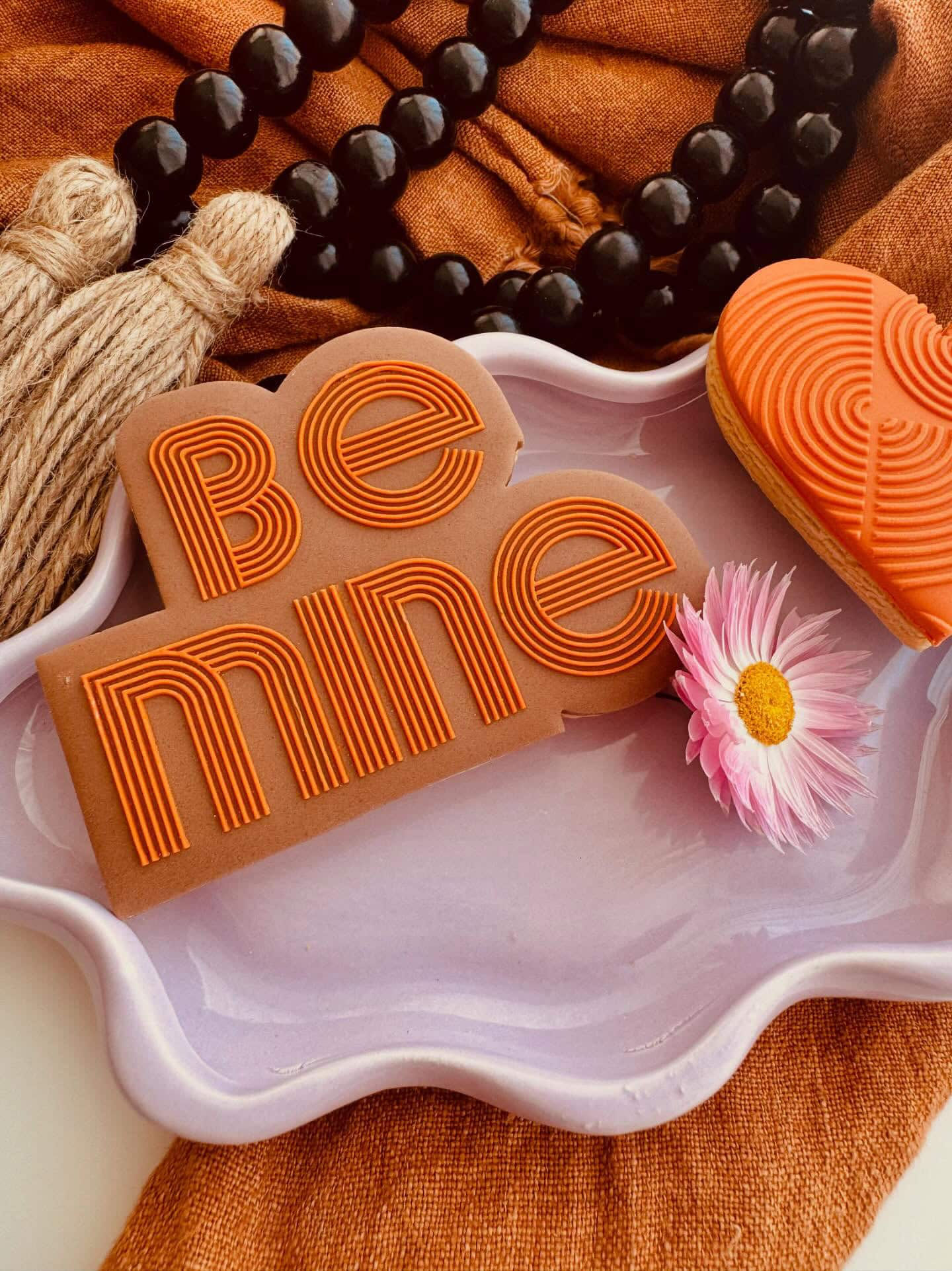 Be Mine Cookie in orange fondant