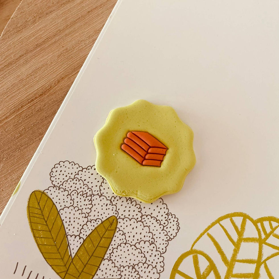 Book Stack Impression Motif Cookie Stamp