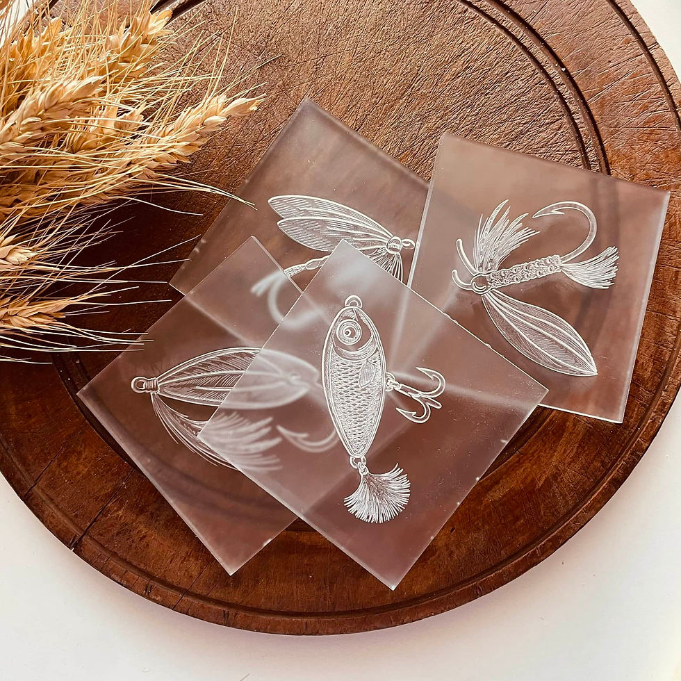 Thumbnail: Fly fishing cookie stamps