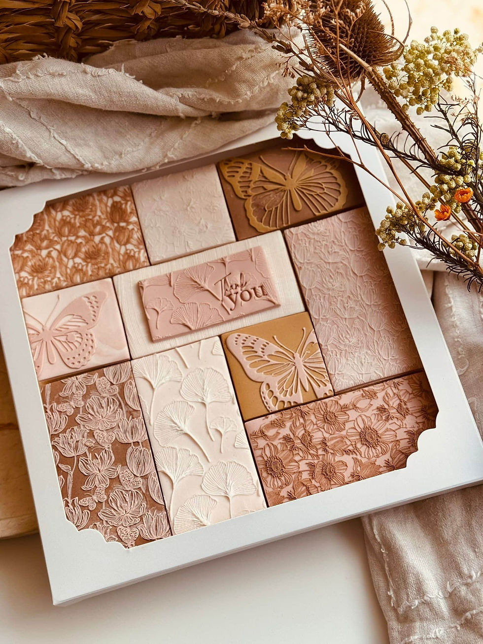 Boho butterfly cookie stamp and cutter gift box