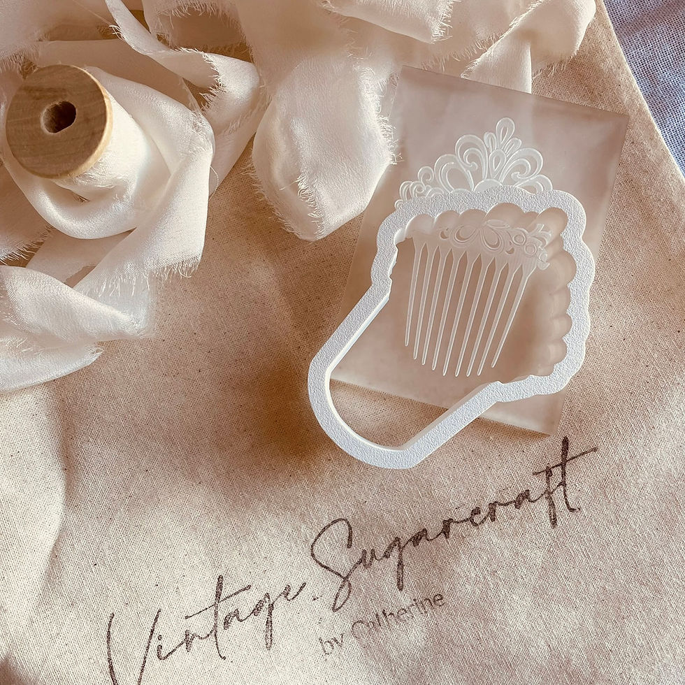 Heirloom Hair Comb Fondant Cookie Stamp & Cutter