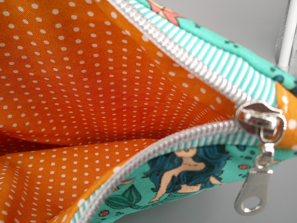 Thumbnail: Shell Yeah! Mermaid Zipper Pouch – Handmade, 10" x 7.5", Whimsical Ocean Storage