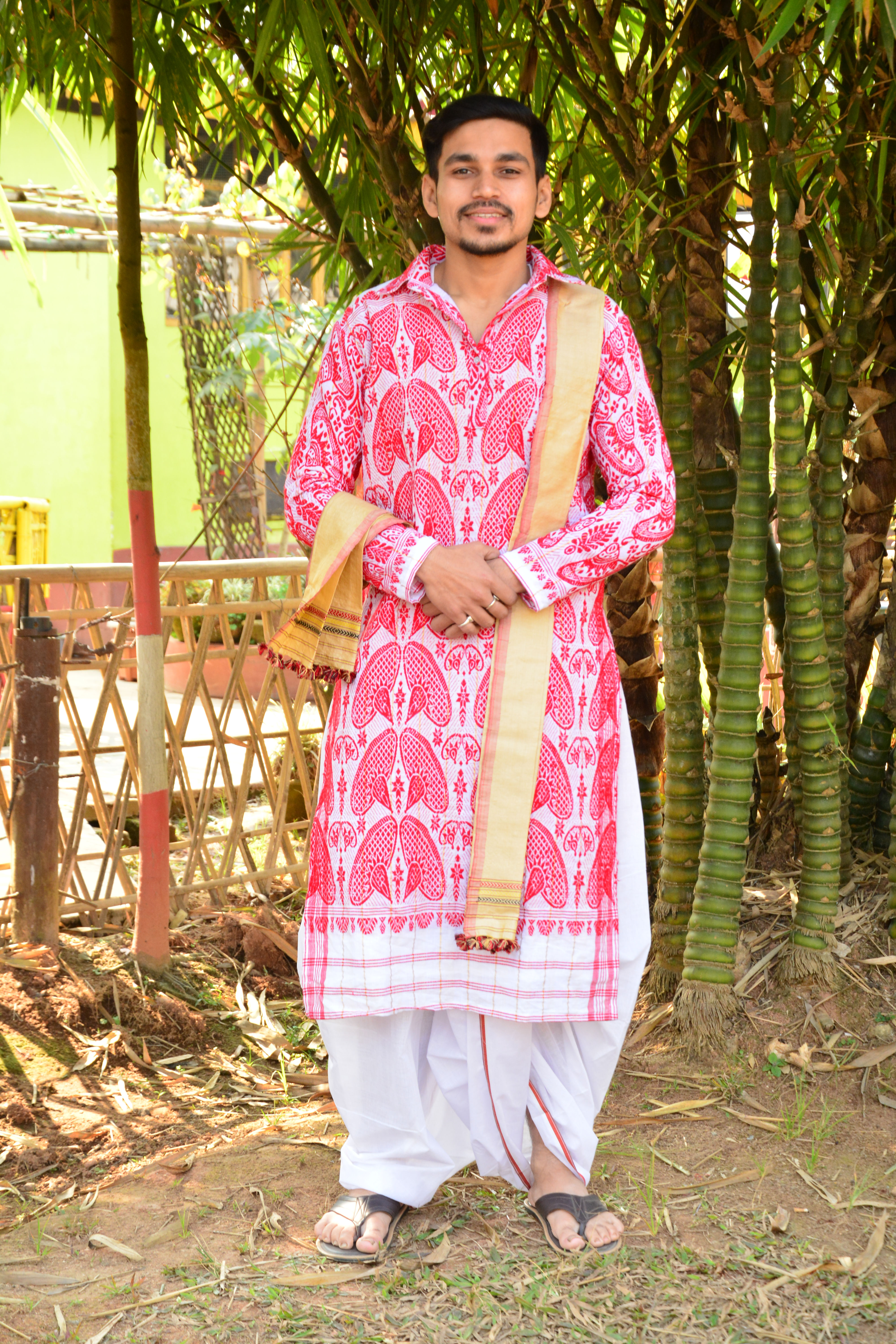 Assamese Traditional Print Groom Wear