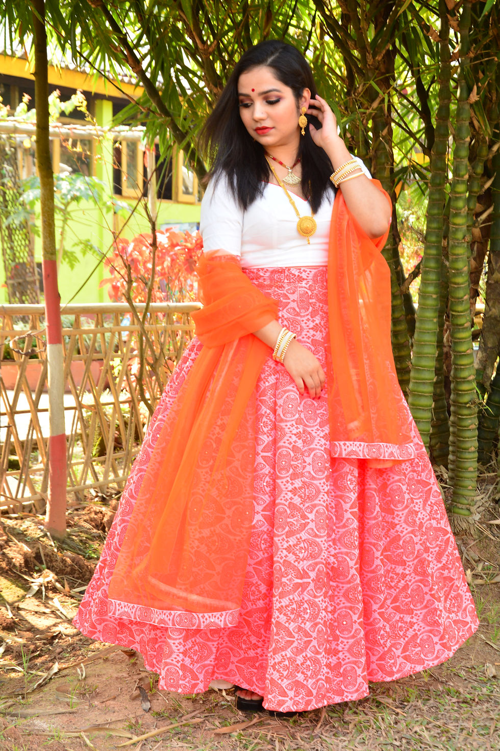 Thumbnail: Assamese Traditional Print Bridal Wear