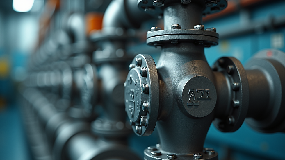 Close-up view of a modern industrial valve with metallic finish