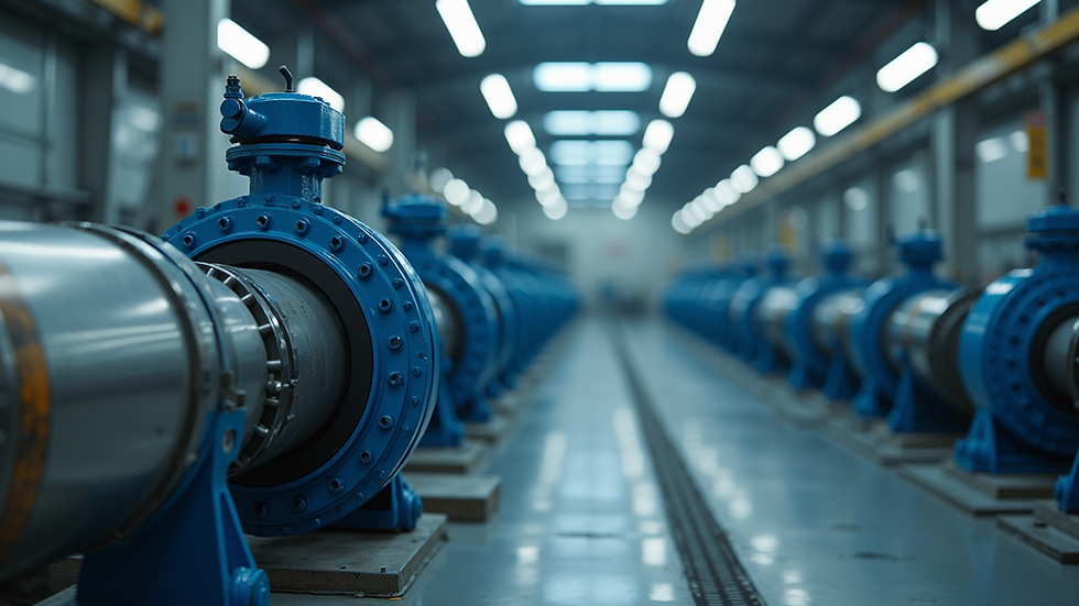 Wide angle view of a modern industrial facility using advanced butterfly valves