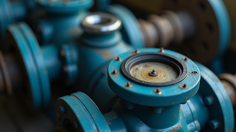 Close-up view of a butterfly valve