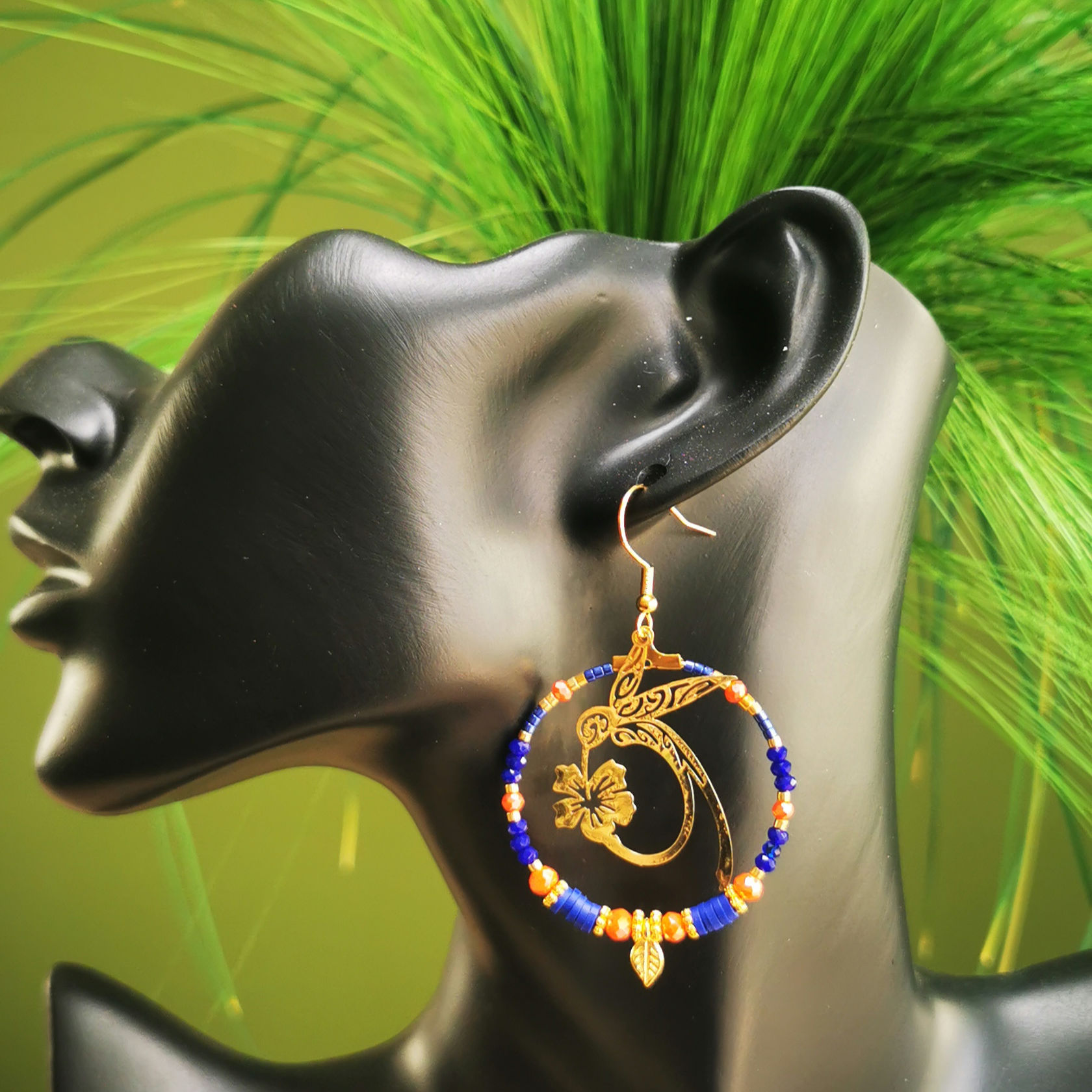 Boucles d'oreilles Colibri collection L' Atlas bleu