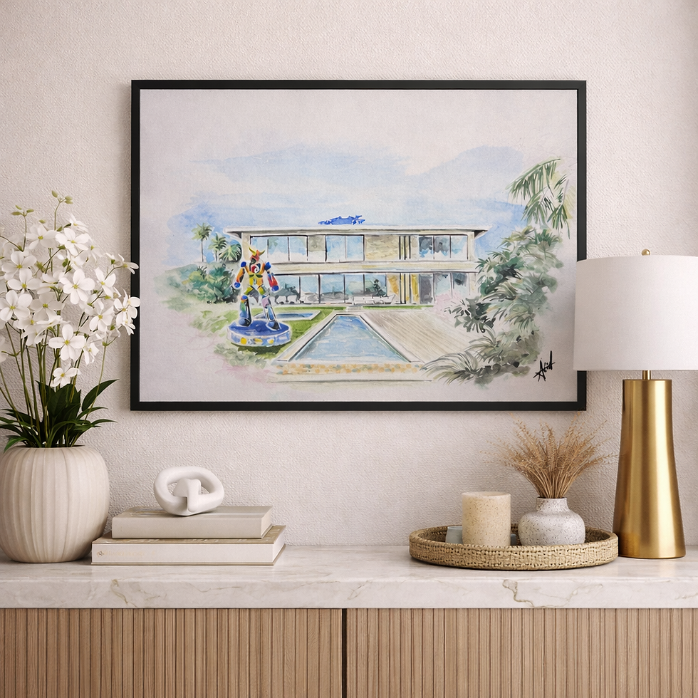 Miniature : Original watercolor painting by Alin contempory French artist luxury art gallery Saint-Tropez