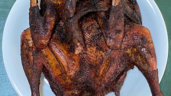 Uncut Charcoal Grilled WHOLE GUINEA FOWL with side