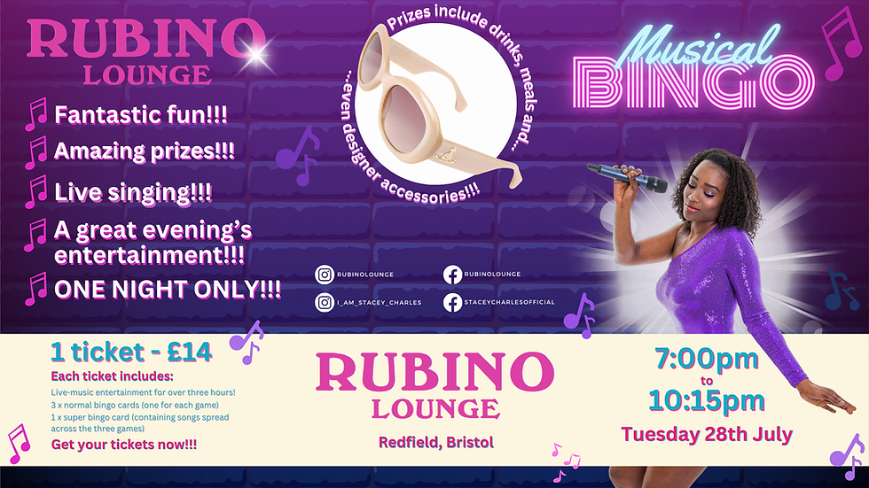 Midweek Musical Bingo at Rubino Lounge (Redfield, Bristol) - Tuesday 28th July 7pm