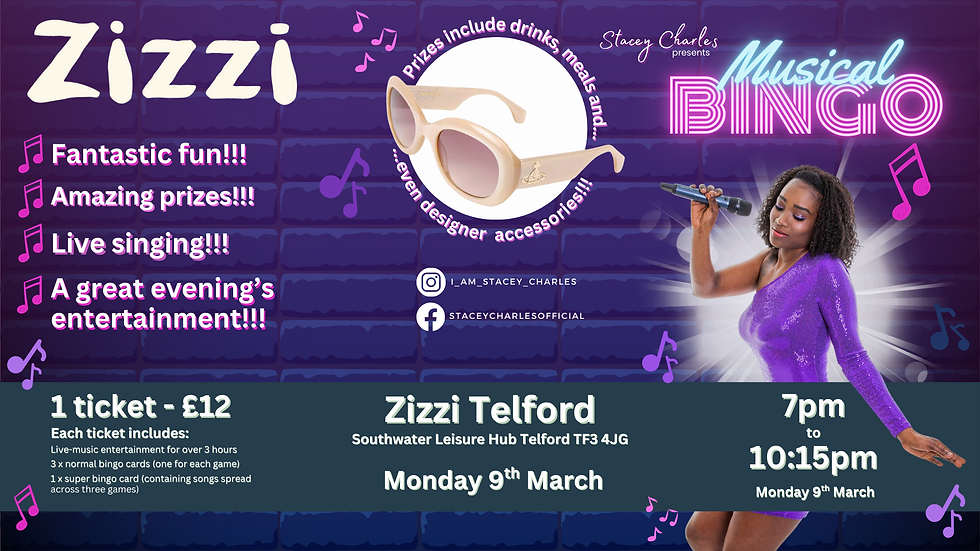 Midweek Musical Bingo at Zizzi Telford (Southwater Leisure Hub) - Monday 9th March 7pm