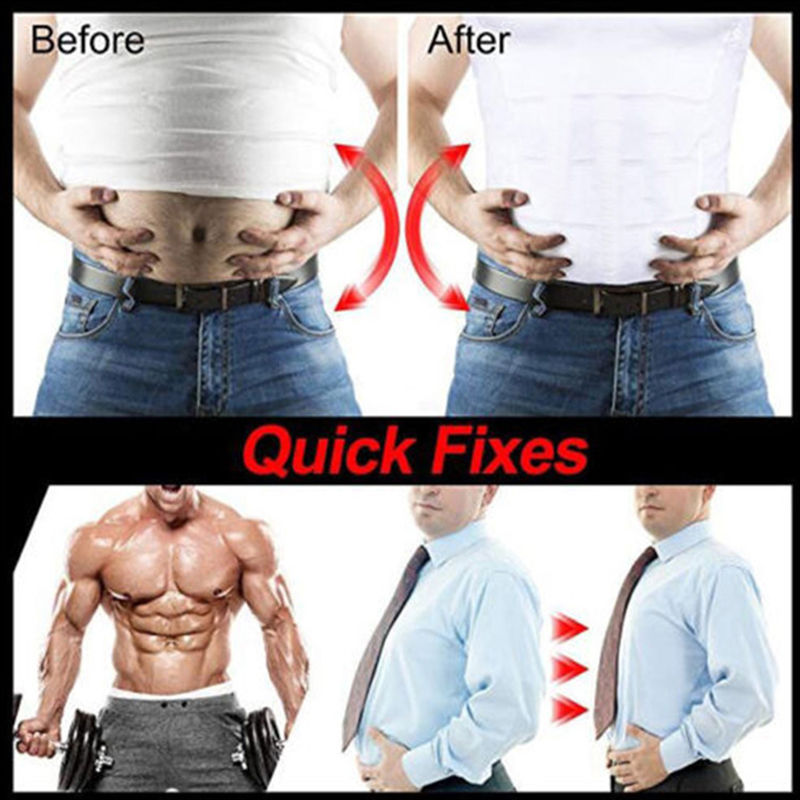Miniatura: Camisa emagrecedora, masculina, espartilho, camisa de compressão abdominal, con