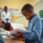a beautiful image of students learning Cambrdige Mathemtics book in a well clean environme