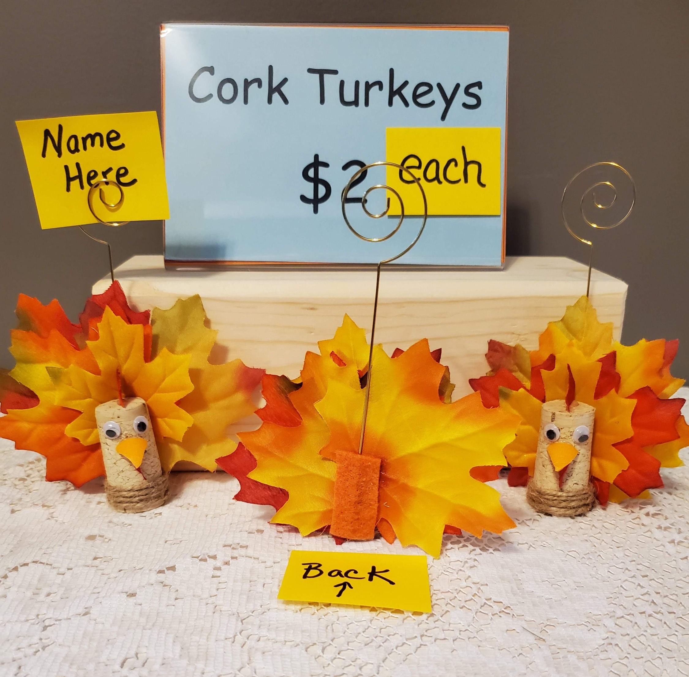Cork Turkey Sign Holder