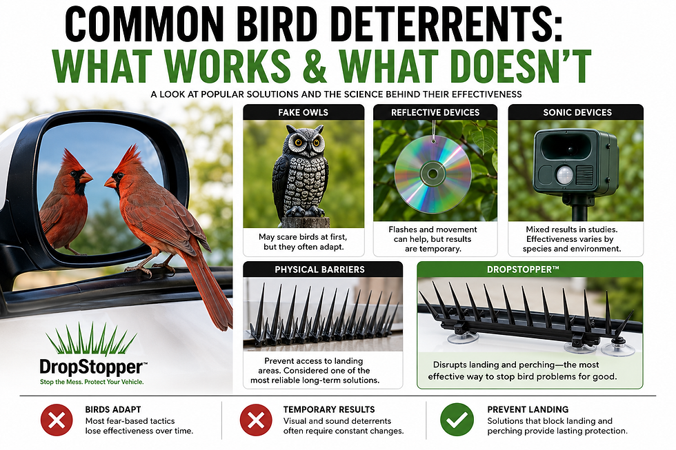 Infographic: Bird deterrents to stop birds from attacking cars