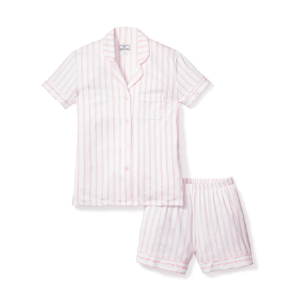 Petit Plume Pima Cotton Pink  Stripe Short  PJ Set