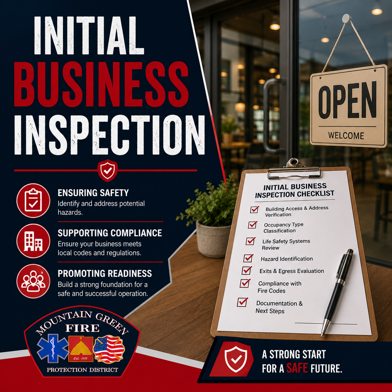 Initial Business Inspection (Up to 1 hour)