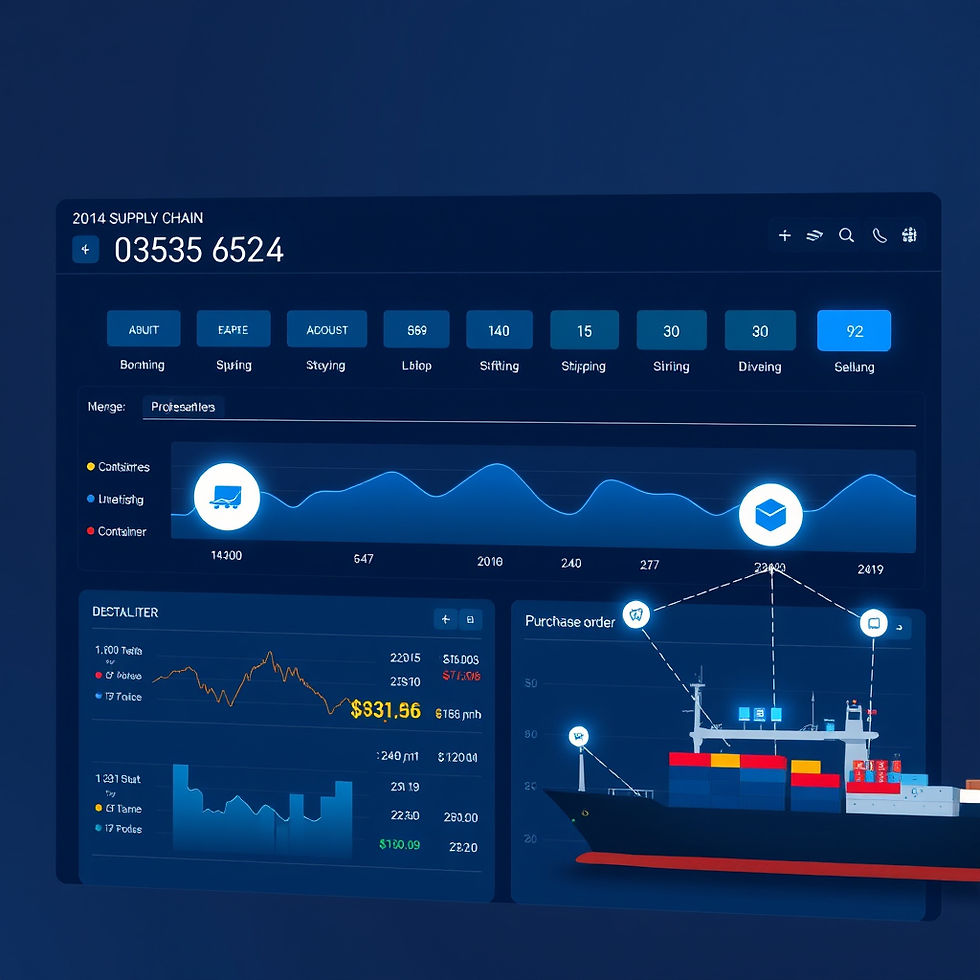 _Vertical 16_9 portrait banner showing a digital supply chain dashboard with inbound conta