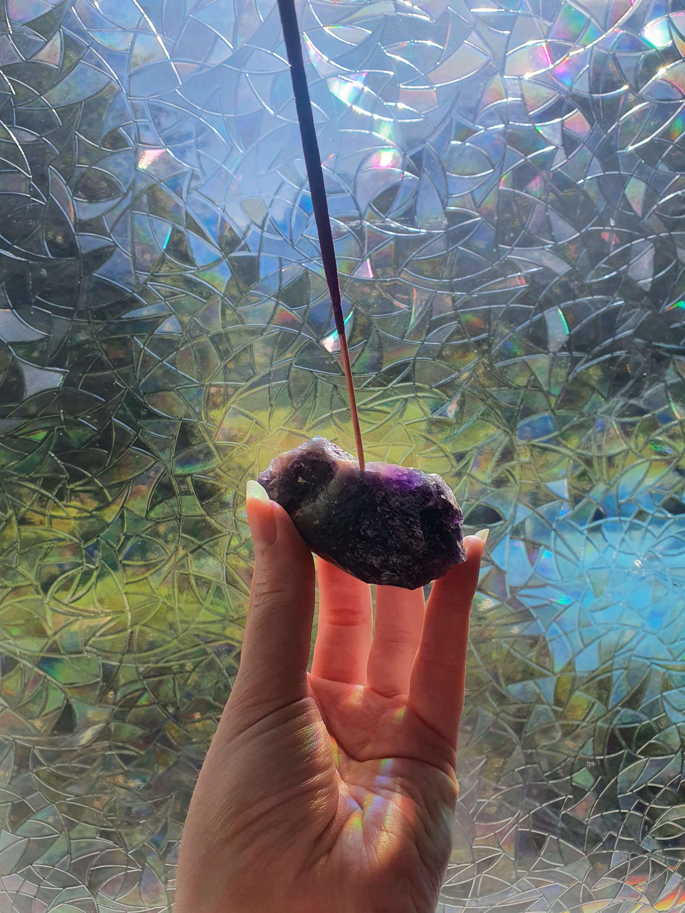 Raw Amethyst Incense Holder