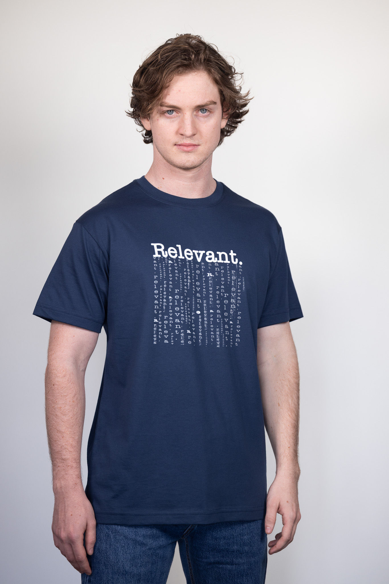 Relevant. Midweight Supima Tee Navy Blue