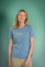 Relevant. Midweight Supima Womens Tee Cloudy Blue