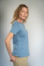 Relevant. Midweight Supima Womens Tee Cloudy Blue