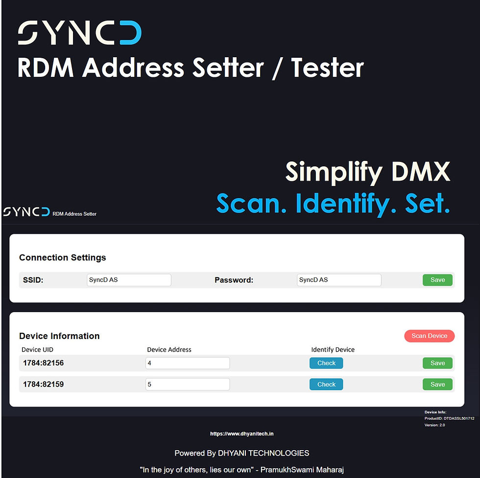 Thumbnail: Webpage access to RDM DMX Address Writter