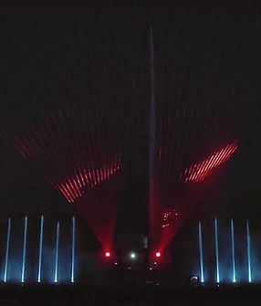 Musical fountain with LASER light installation