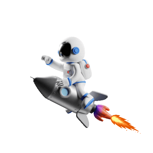 Astronaut travelling in the rocket