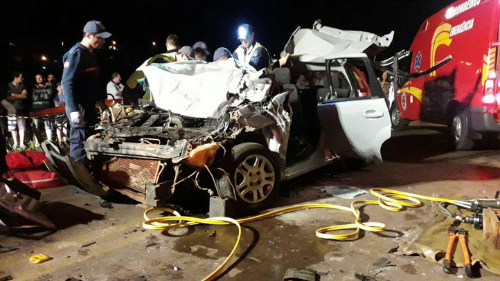 Ponte Serrada-Acidente deixa três feridos na BR-282