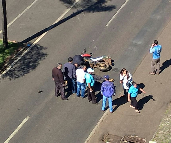 Coronel Freitas-Acidente deixa motociclista ferido