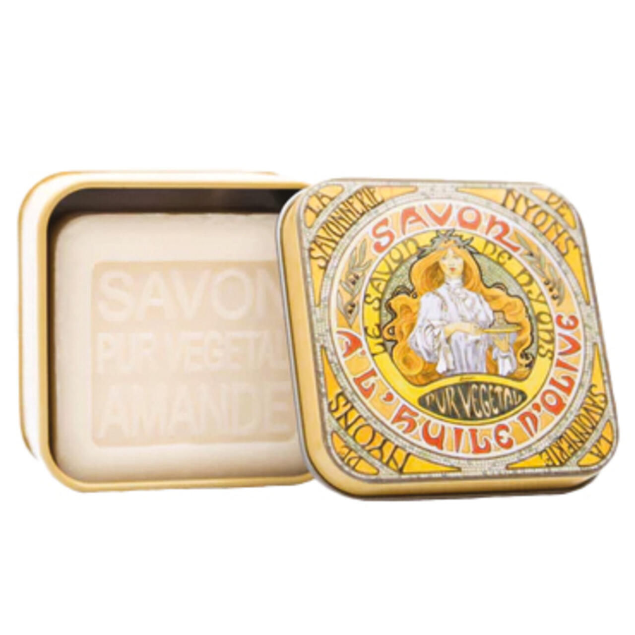 Sapone artigianale alla mandorla con scatola in latta