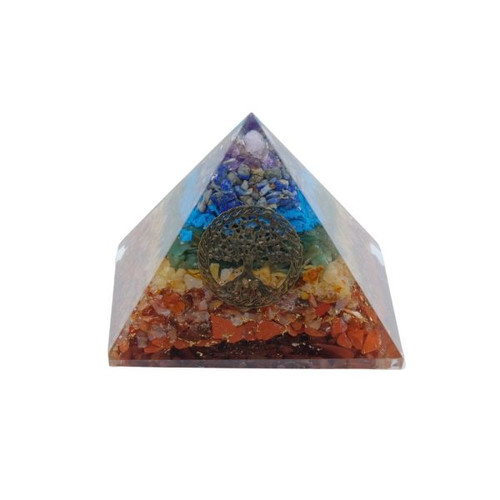 Piramide Orgonite Con Ametista E Albero Della Vita - Pietra Chakra Per Meditazione, Decorazione Casa E Attirare Ricchezza (6x6x6 Cm) - Foto 4