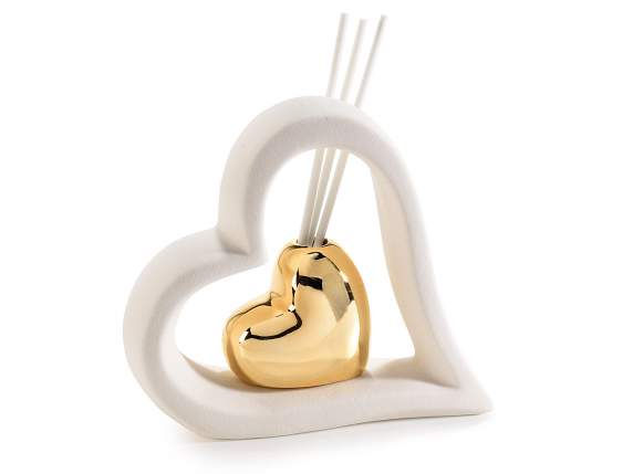 Diffusore a cuore con cuore dorato