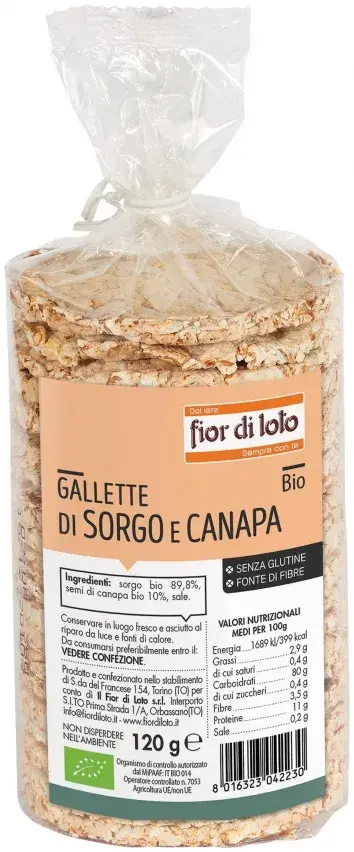 Gallette di sorgo e canapa Fior di Loto