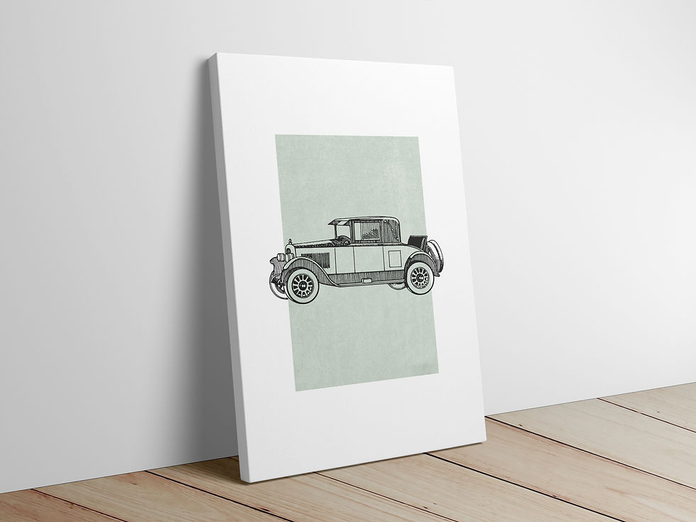 vintage cars canvas