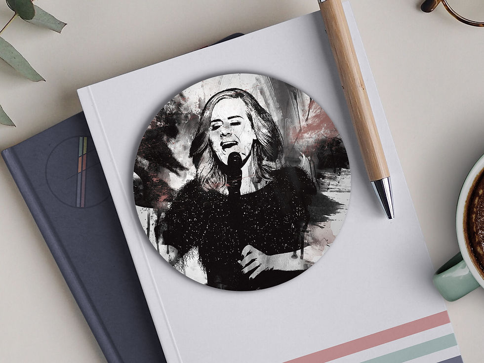 Adele drinks coaster