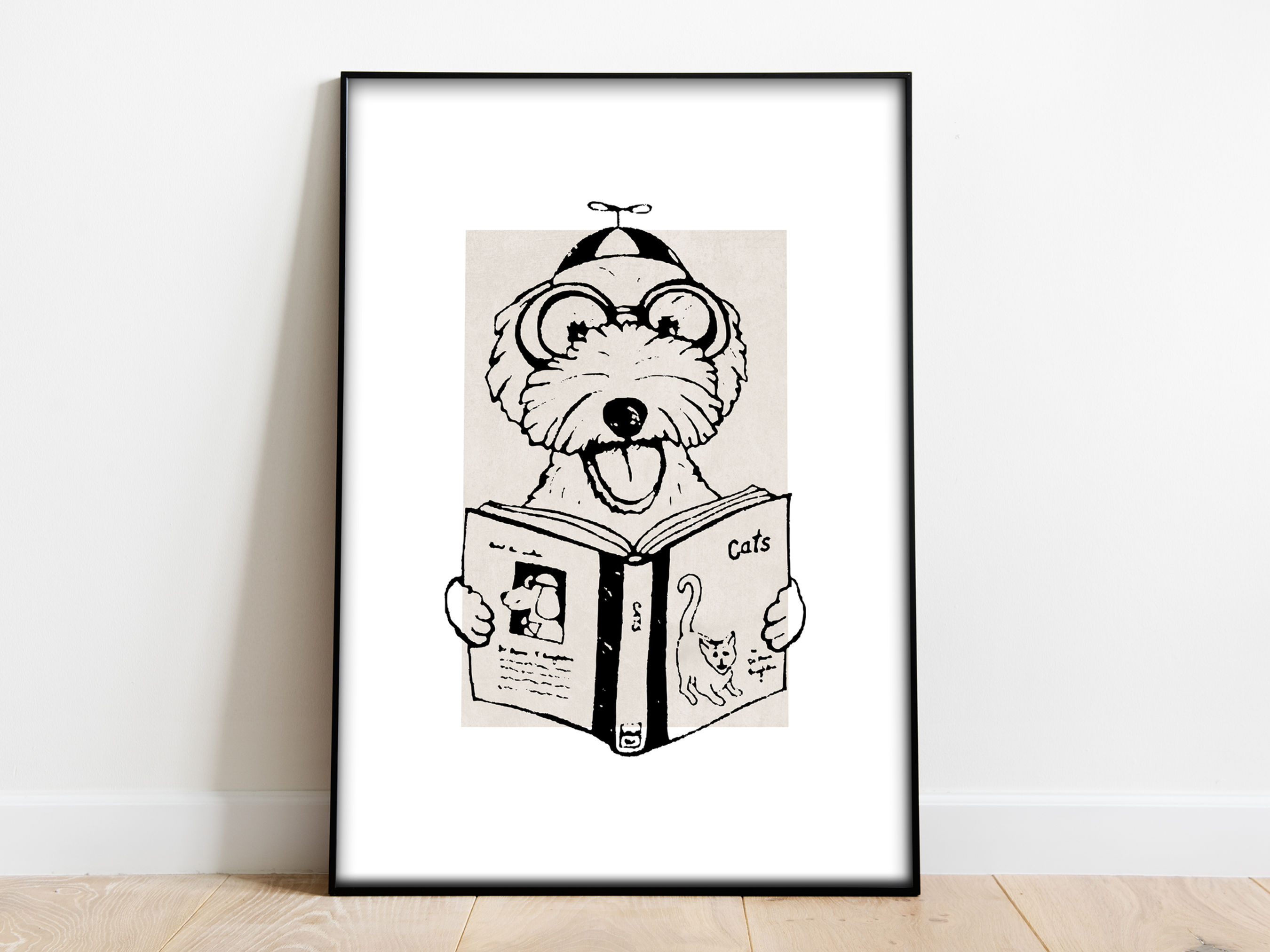 Reading Dog Print or Canvas
